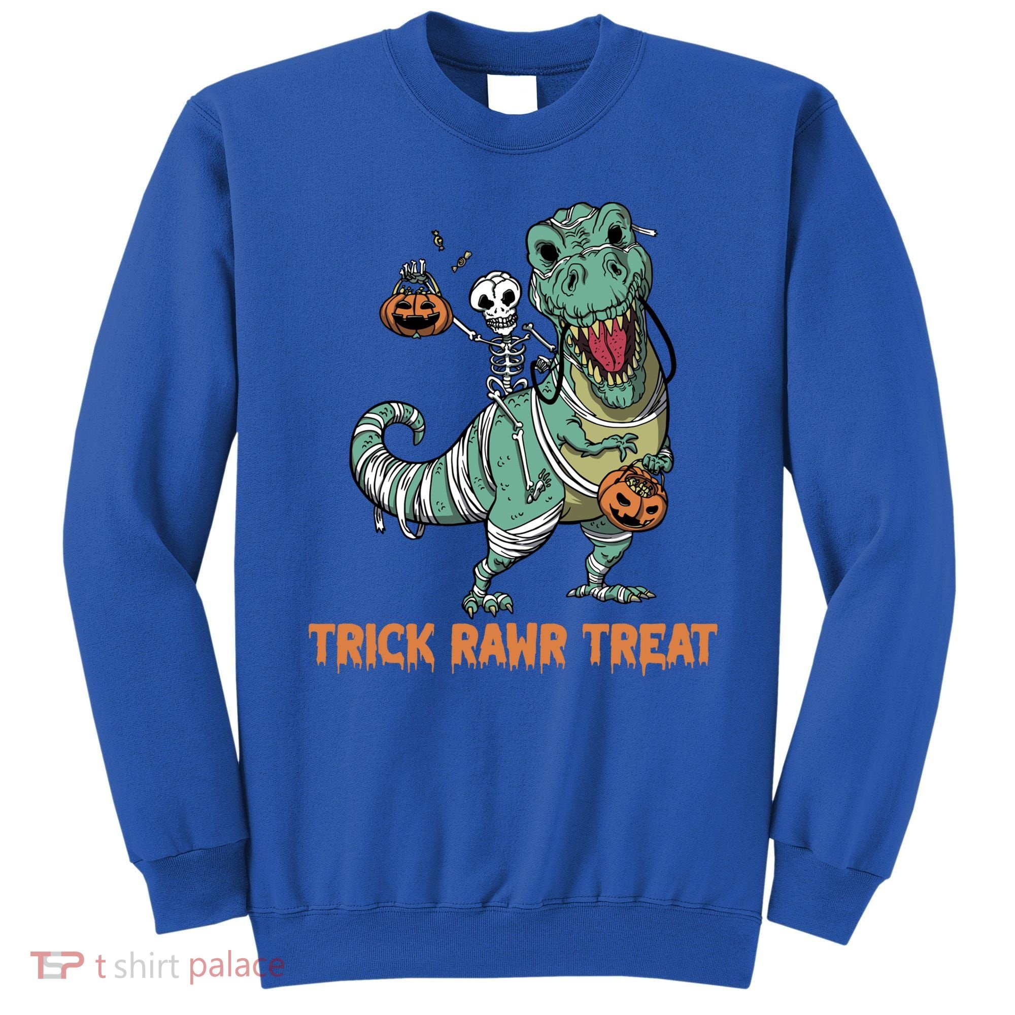 Halloween Trex Tgiftrex Trick Rawr Treat Funny Dinosaur Mummy Gift Sweatshirt