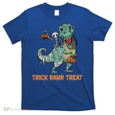 Halloween Trex Tgiftrex Trick Rawr Treat Funny Dinosaur Mummy Gift T-Shirt