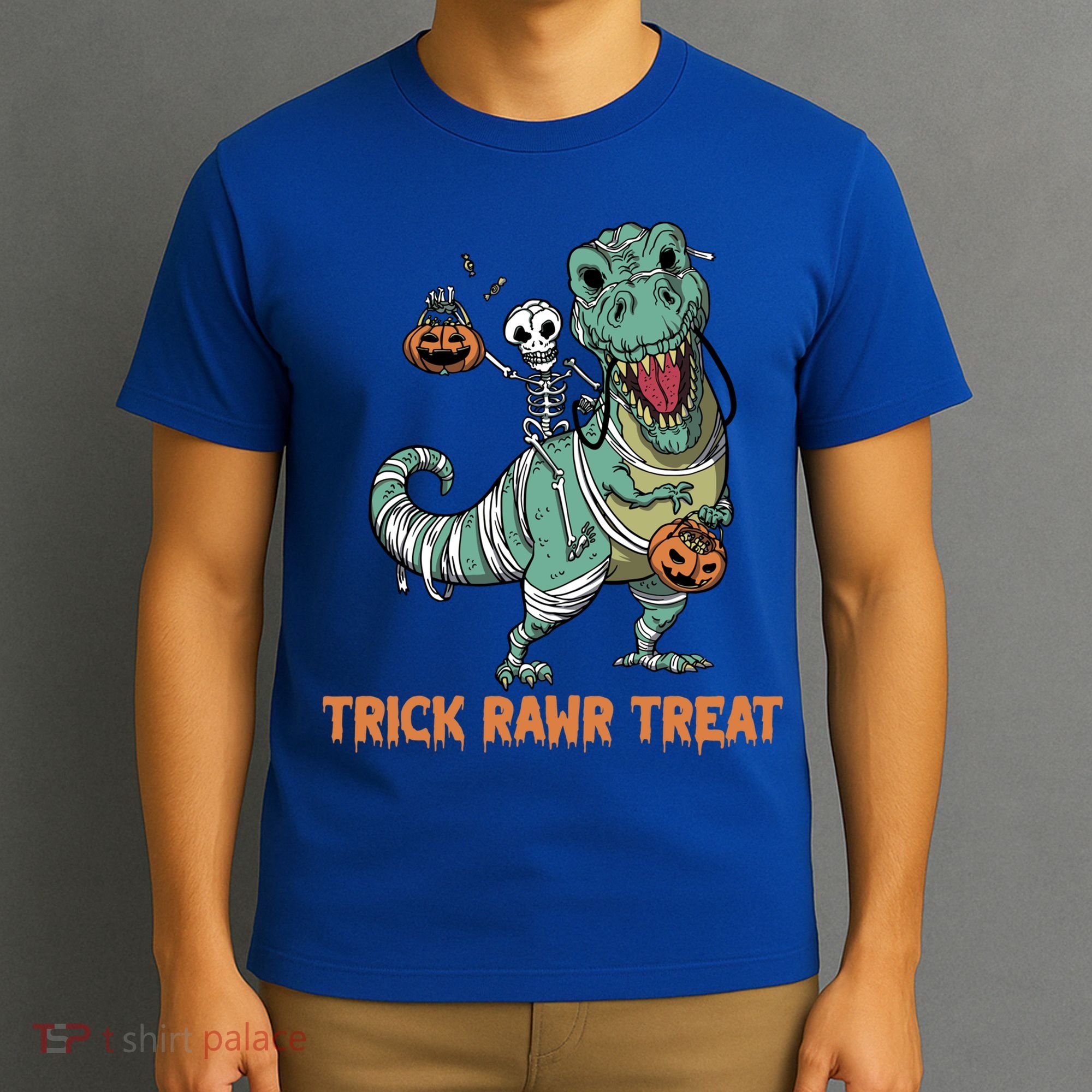 Halloween Trex Tgiftrex Trick Rawr Treat Funny Dinosaur Mummy Gift T-Shirt