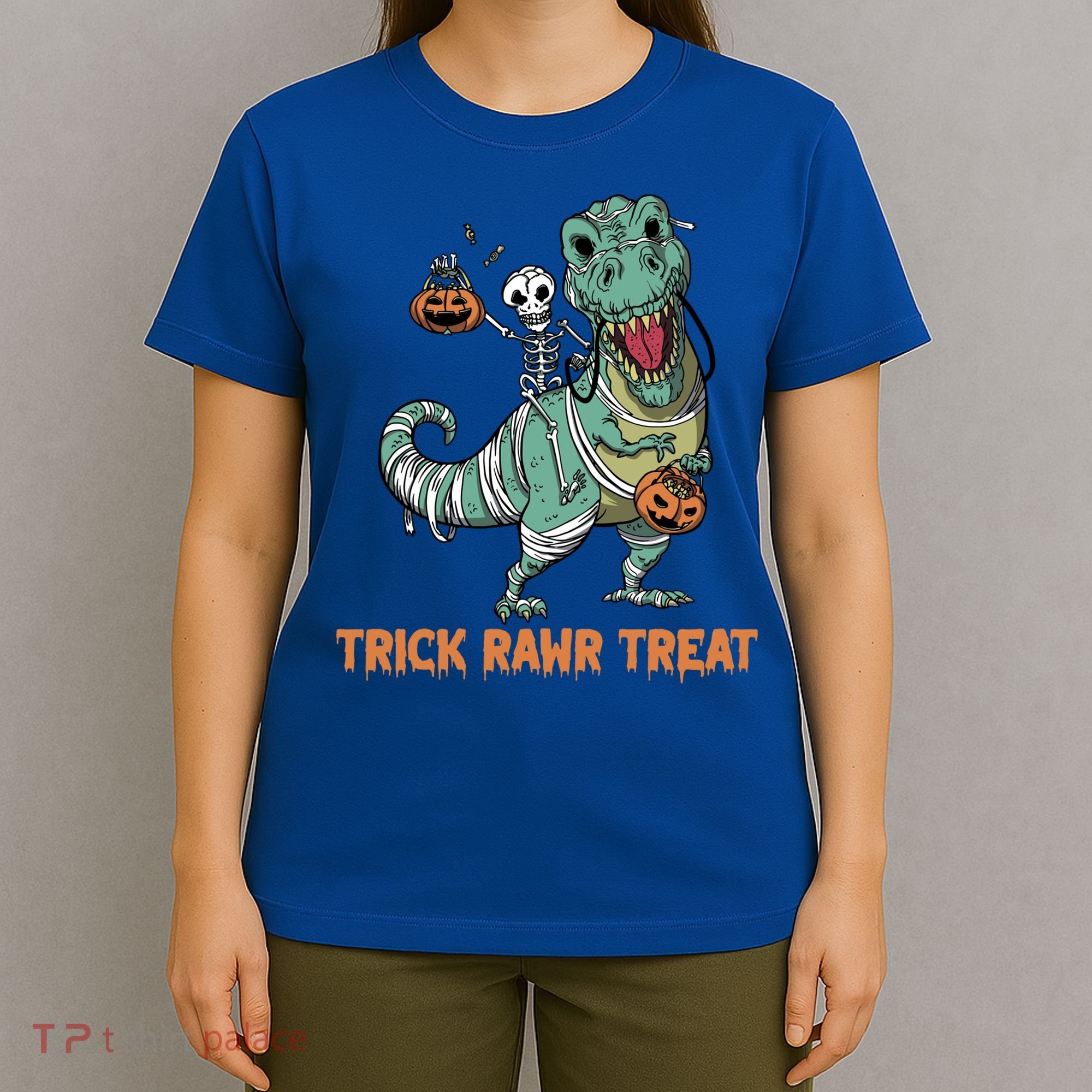 Halloween Trex Tgiftrex Trick Rawr Treat Funny Dinosaur Mummy Gift T-Shirt