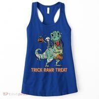 Halloween Trex Tgiftrex Trick Rawr Treat Funny Dinosaur Mummy Gift Women's Tank Top thumb 0