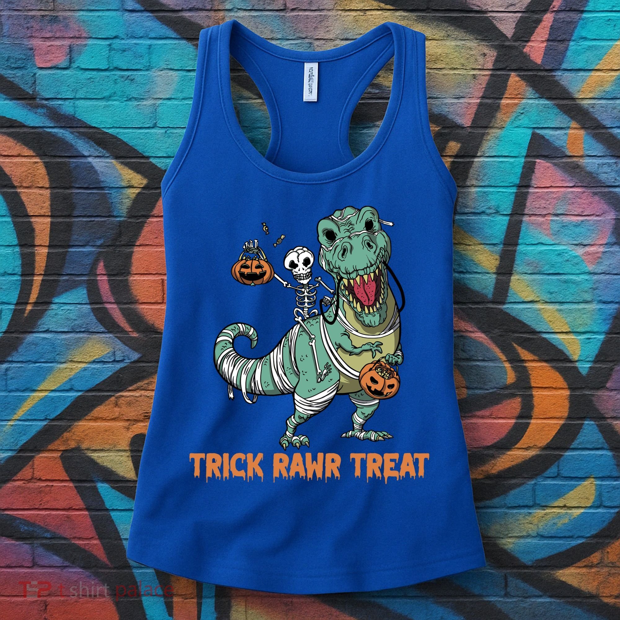 Halloween Trex Tgiftrex Trick Rawr Treat Funny Dinosaur Mummy Gift Women's Tank Top