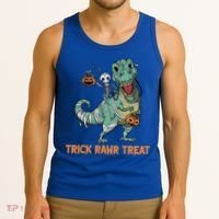 Halloween Trex Tgiftrex Trick Rawr Treat Funny Dinosaur Mummy Gift Tank Top thumb 3