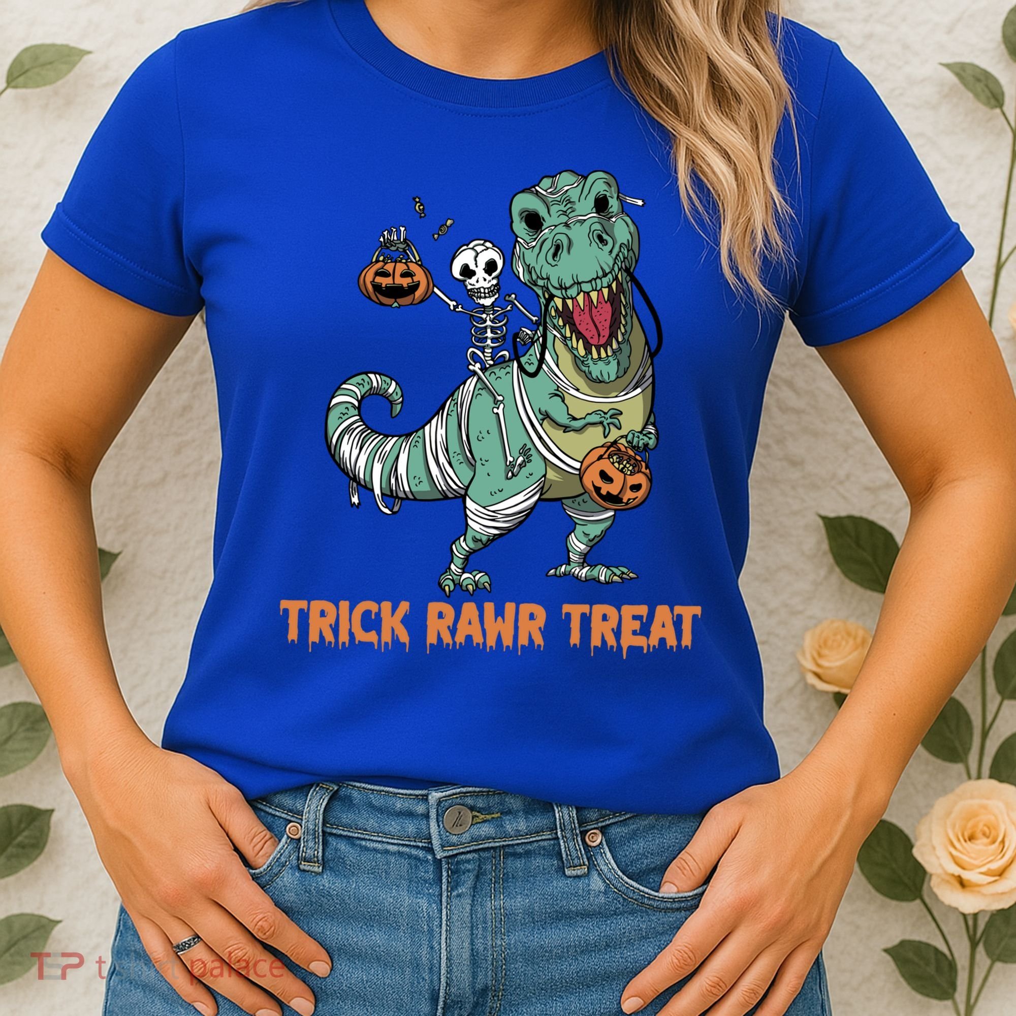 Halloween Trex Tgiftrex Trick Rawr Treat Funny Dinosaur Mummy Gift Women's T-Shirt