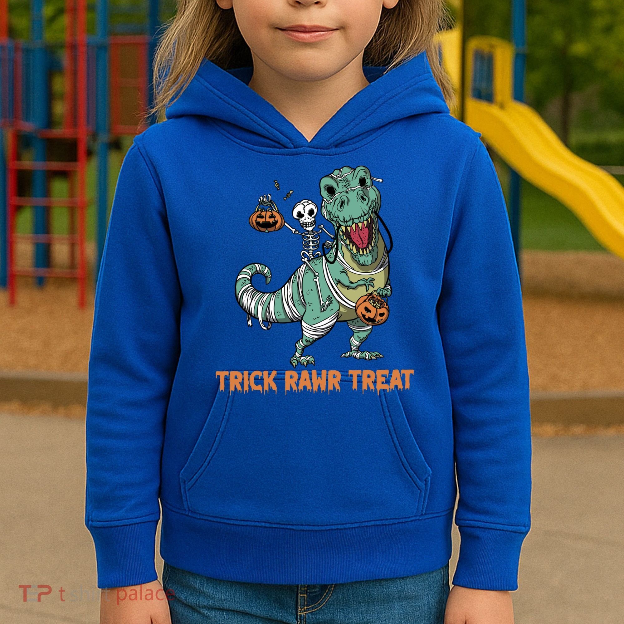 Halloween Trex Tgiftrex Trick Rawr Treat Funny Dinosaur Mummy Gift Kids Hoodie