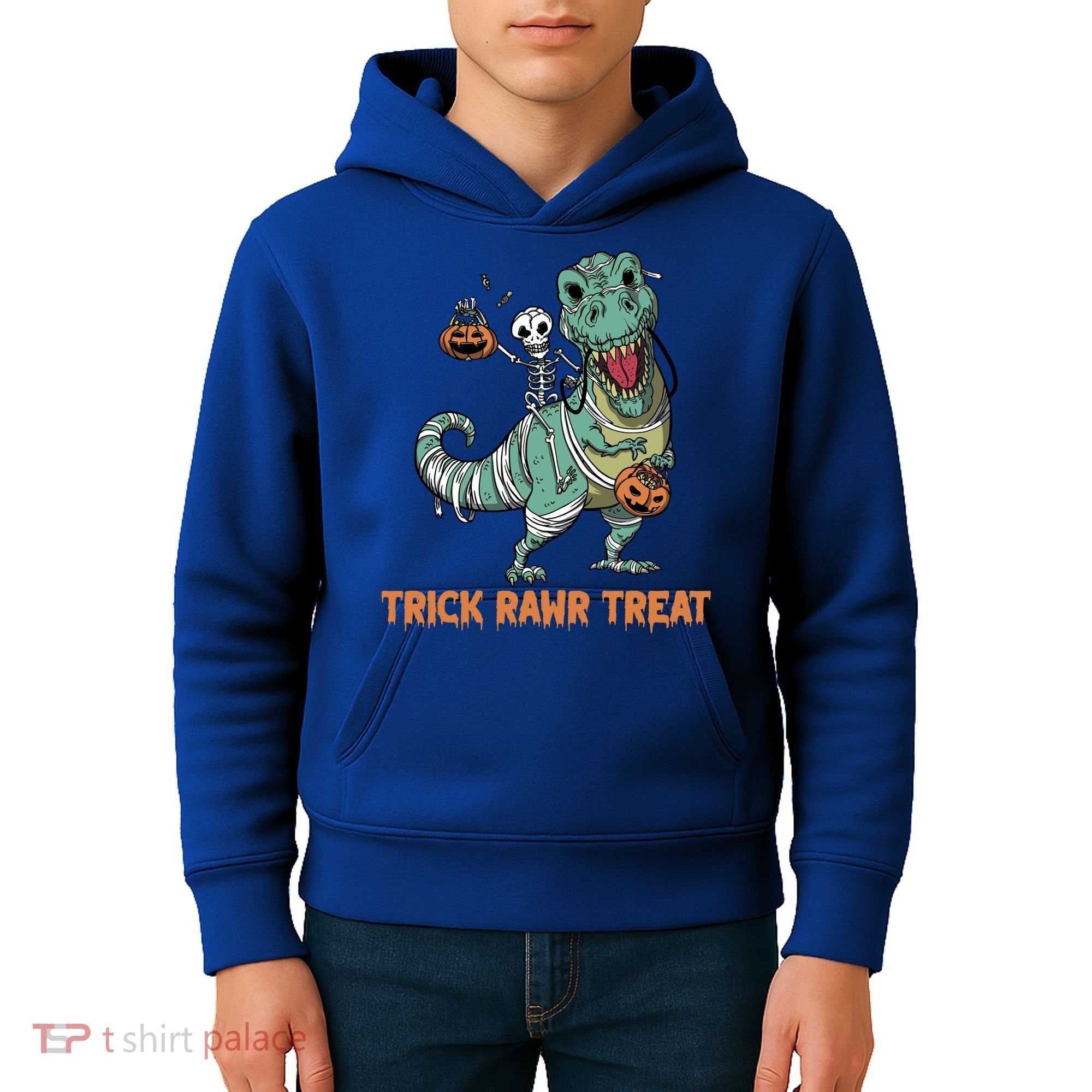 Halloween Trex Tgiftrex Trick Rawr Treat Funny Dinosaur Mummy Gift Kids Hoodie