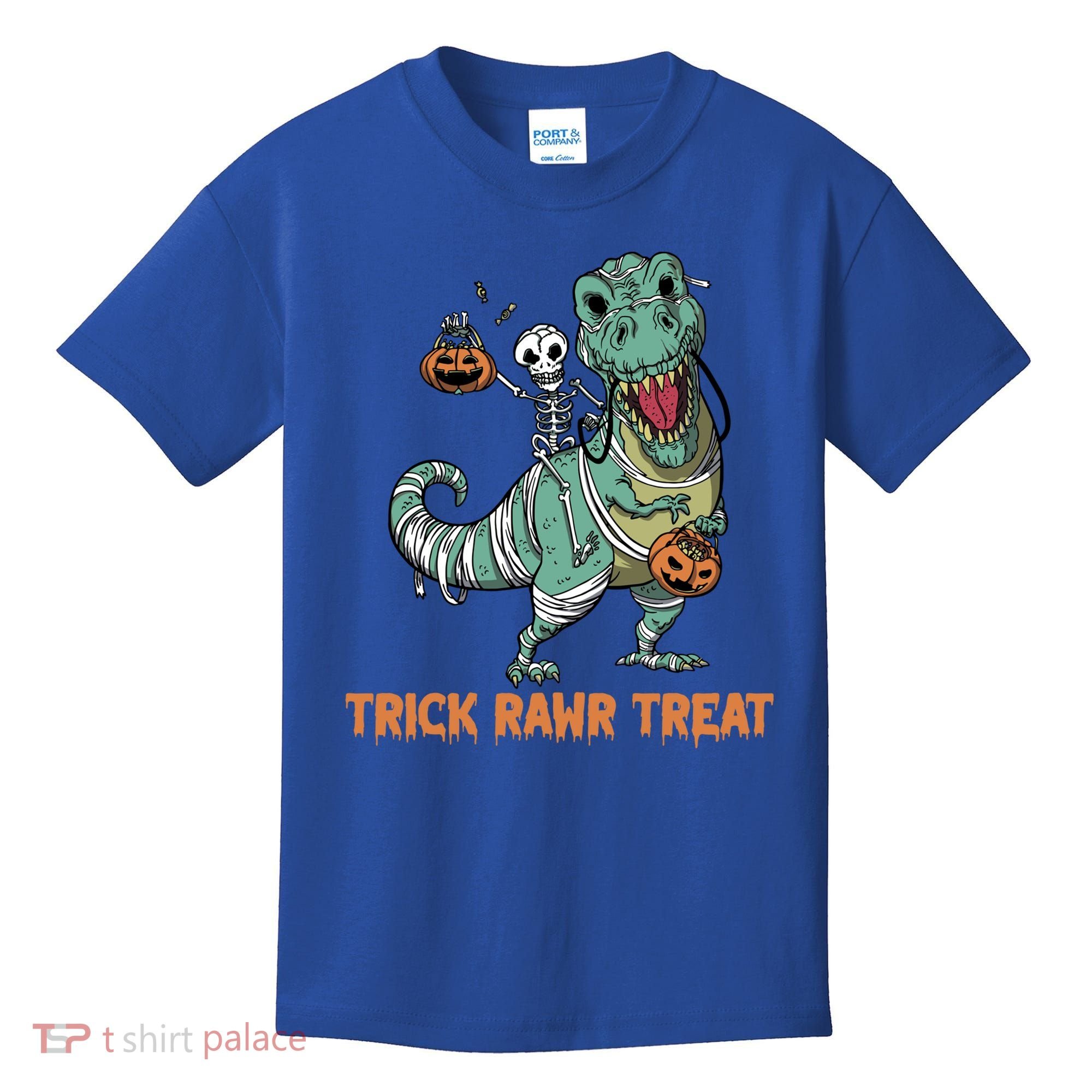 Halloween Trex Tgiftrex Trick Rawr Treat Funny Dinosaur Mummy Gift Kids T-Shirt