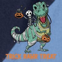Halloween Trex Tgiftrex Trick Rawr Treat Funny Dinosaur Mummy Gift Raglan Baseball Sleeve Shirt thumb 2