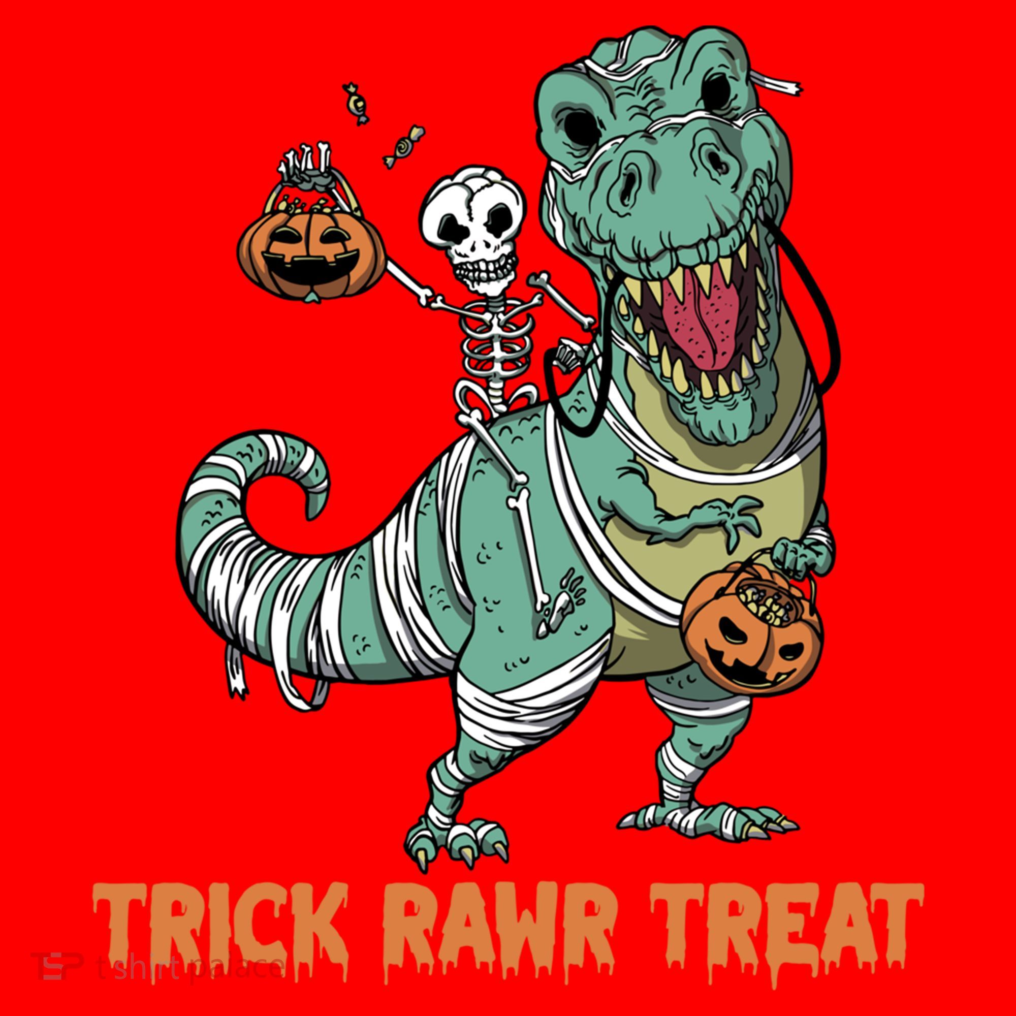 Halloween Trex Tgiftrex Trick Rawr Treat Funny Dinosaur Mummy Gift Santa Hat