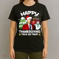 Happy Thanksgiving Trick Or Treat Joe Biden Santa Christmas T-Shirt thumb 4
