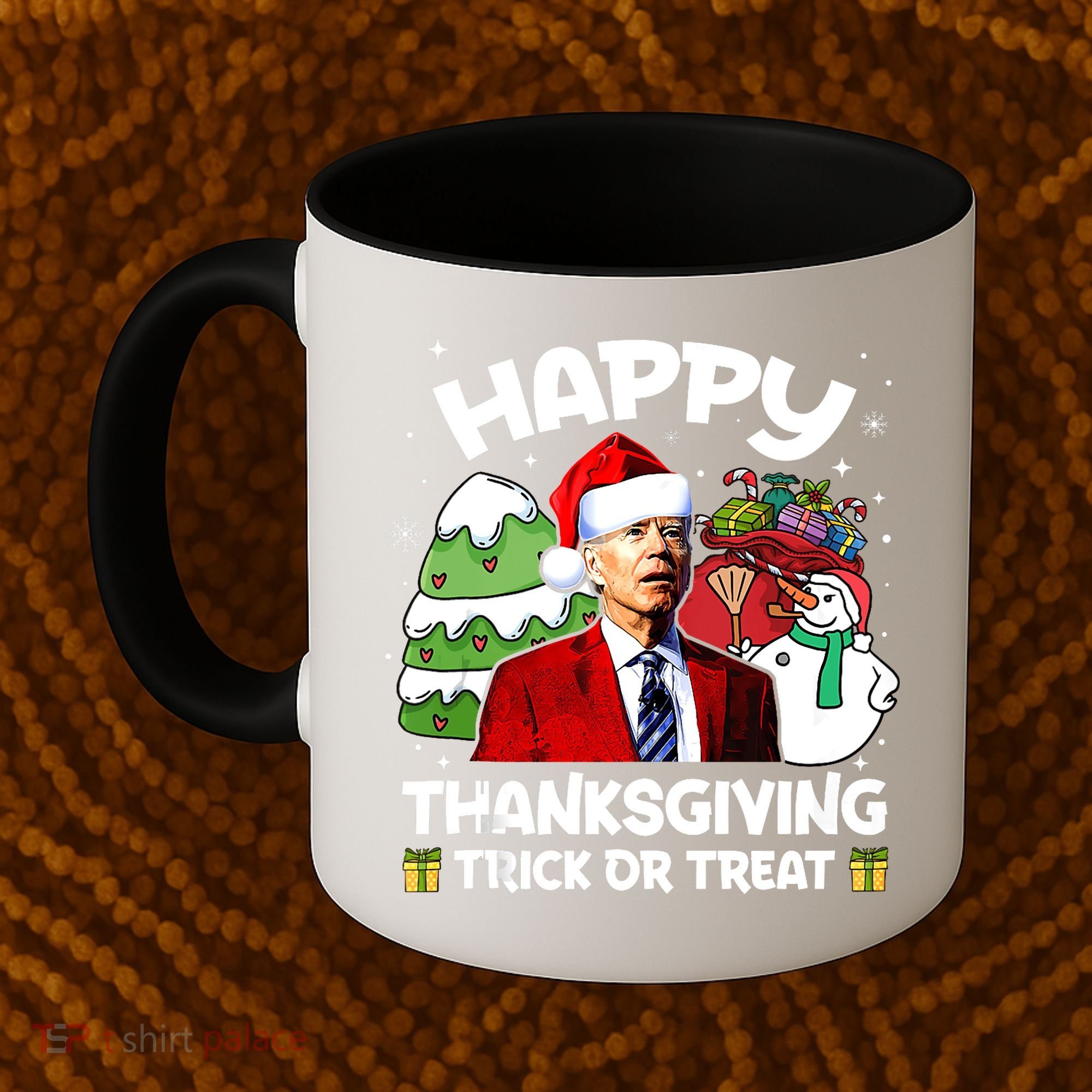 Happy Thanksgiving Trick Or Treat Joe Biden Santa Christmas Coffee Mug