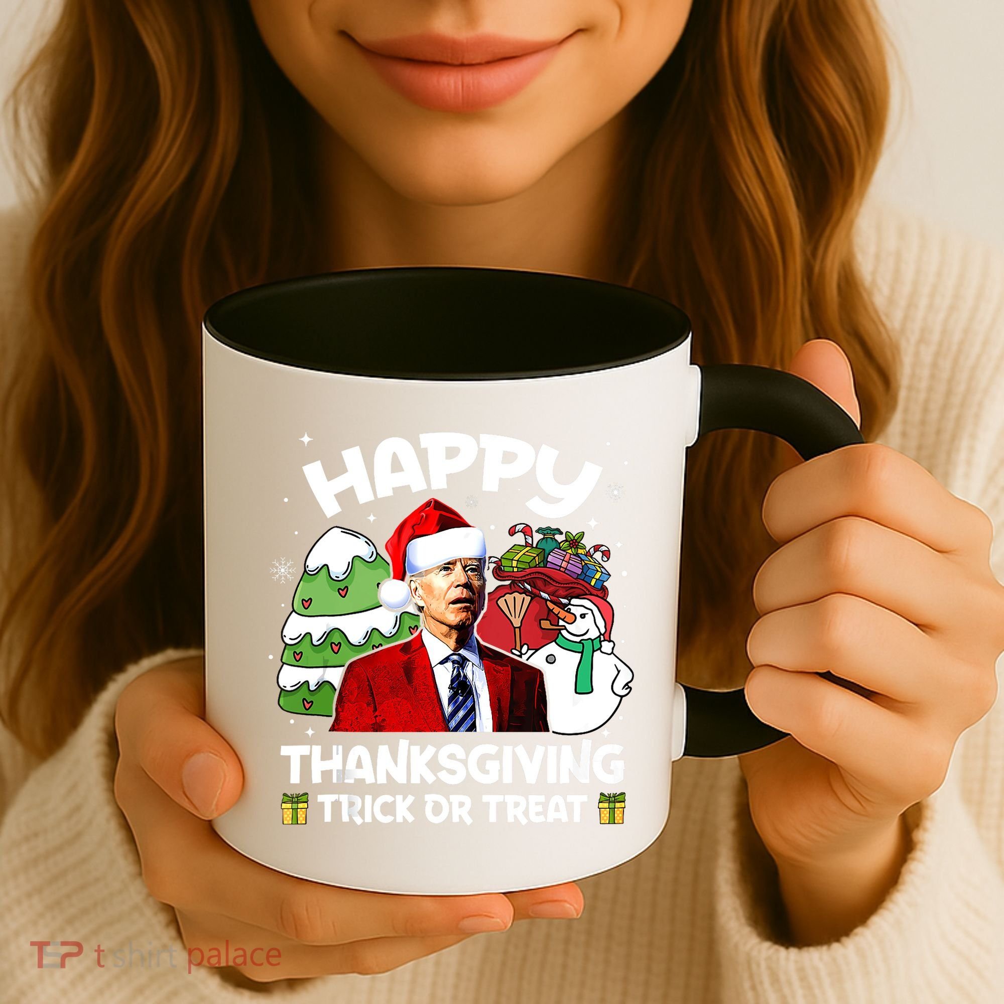 Happy Thanksgiving Trick Or Treat Joe Biden Santa Christmas Coffee Mug