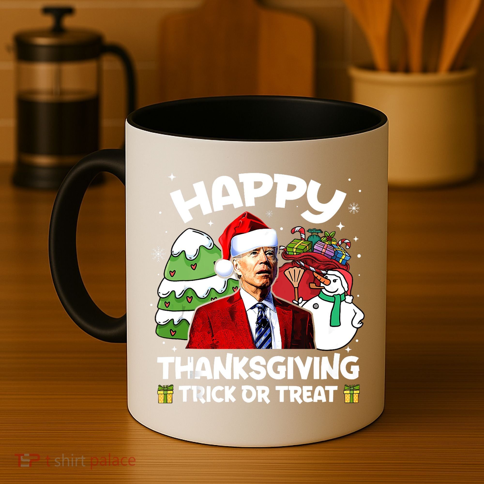 Happy Thanksgiving Trick Or Treat Joe Biden Santa Christmas Coffee Mug