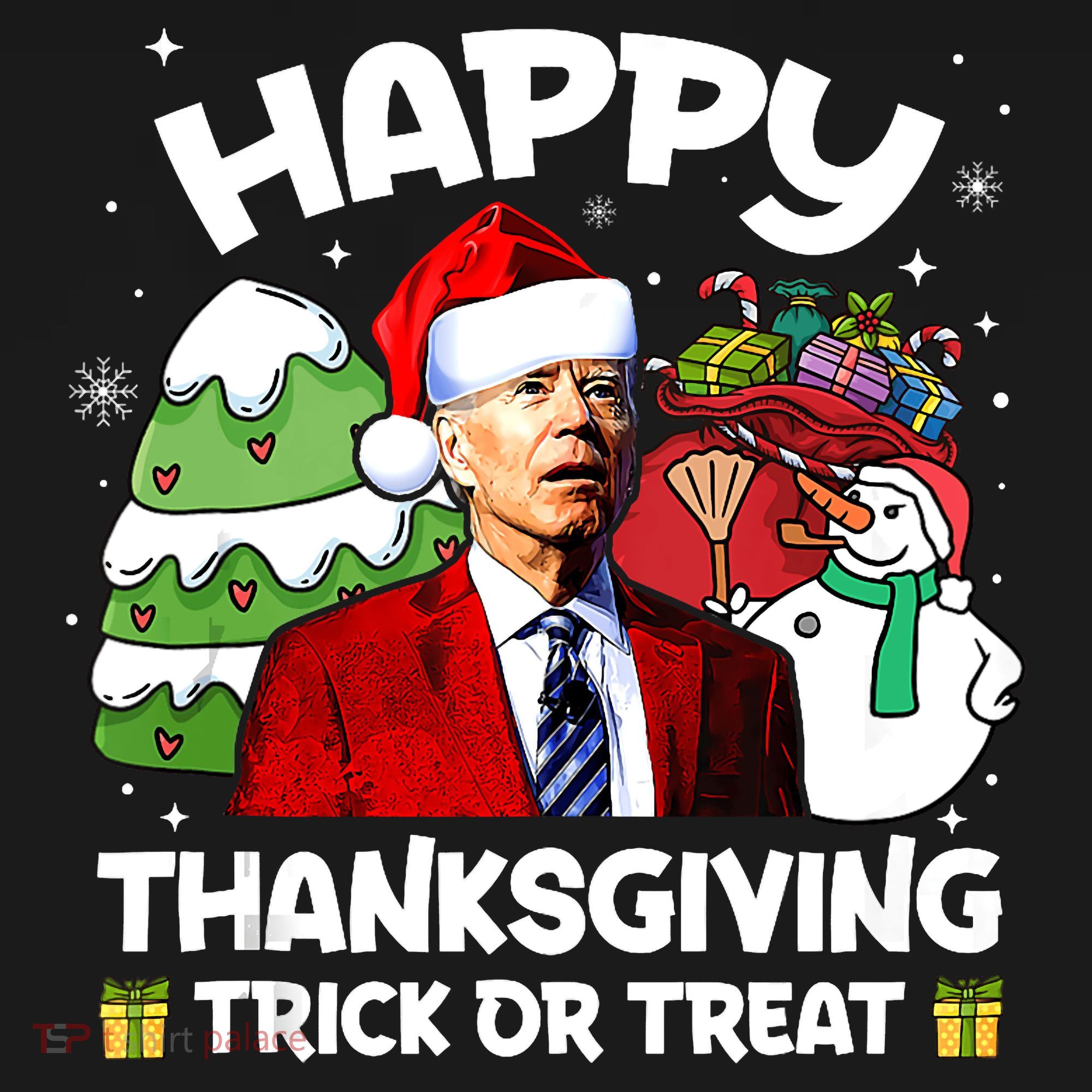 Happy Thanksgiving Trick Or Treat Joe Biden Santa Christmas Women's Tank Top