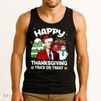 Happy Thanksgiving Trick Or Treat Joe Biden Santa Christmas Tank Top thumb 3