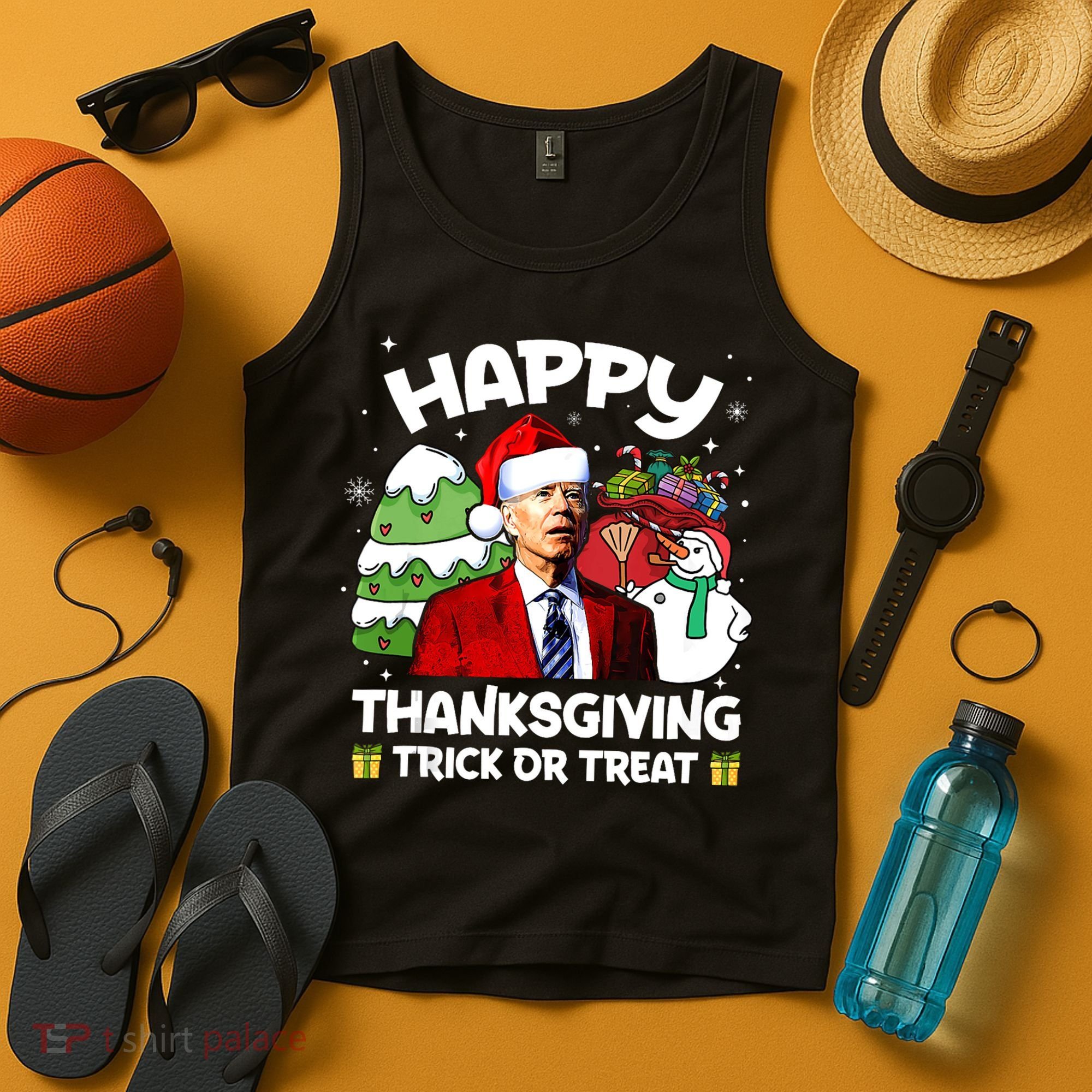 Happy Thanksgiving Trick Or Treat Joe Biden Santa Christmas Tank Top