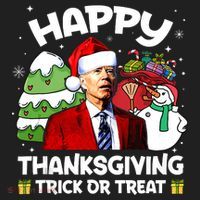 Happy Thanksgiving Trick Or Treat Joe Biden Santa Christmas Golf Towel thumb 3