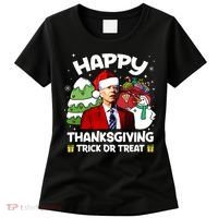 Happy Thanksgiving Trick Or Treat Joe Biden Santa Christmas Women's T-Shirt thumb 0