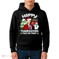 Happy Thanksgiving Trick Or Treat Joe Biden Santa Christmas Kids Hoodie thumb 4