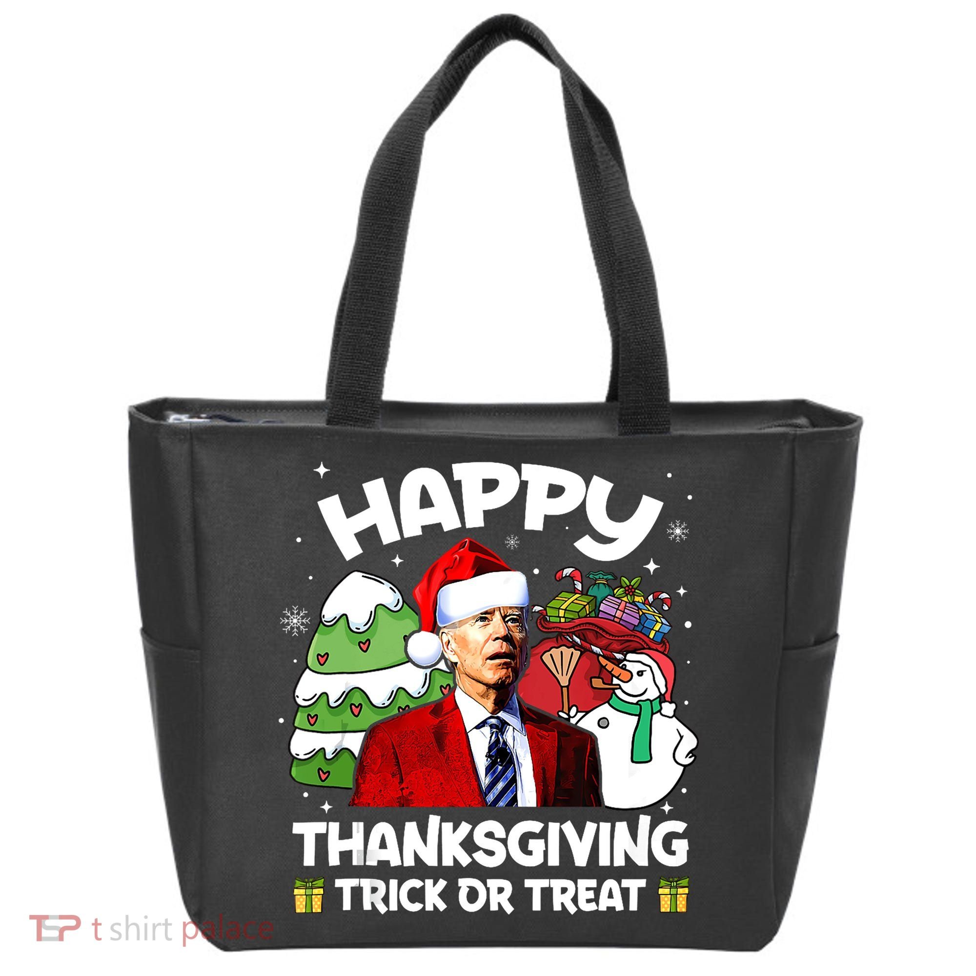 Happy Thanksgiving Trick Or Treat Joe Biden Santa Christmas Tote Bag