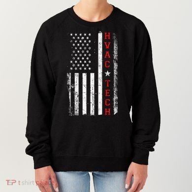Hvac Technician Tech American Flag Vintage Hvac Technician Women's Sweatshirt