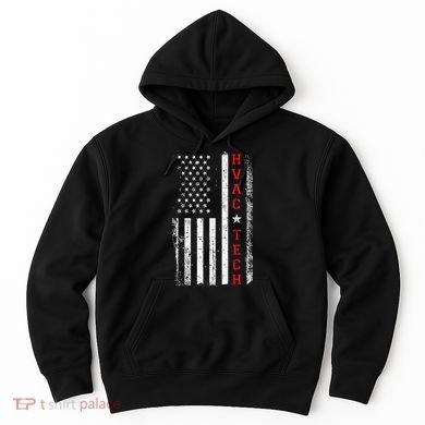 Hvac Technician Tech American Flag Vintage Hvac Technician Hoodie