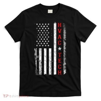 Hvac Technician Tech American Flag Vintage Hvac Technician T-Shirt
