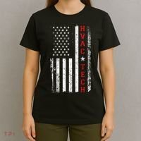 Hvac Technician Tech American Flag Vintage Hvac Technician T-Shirt thumb 4