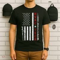 Hvac Technician Tech American Flag Vintage Hvac Technician T-Shirt thumb 6