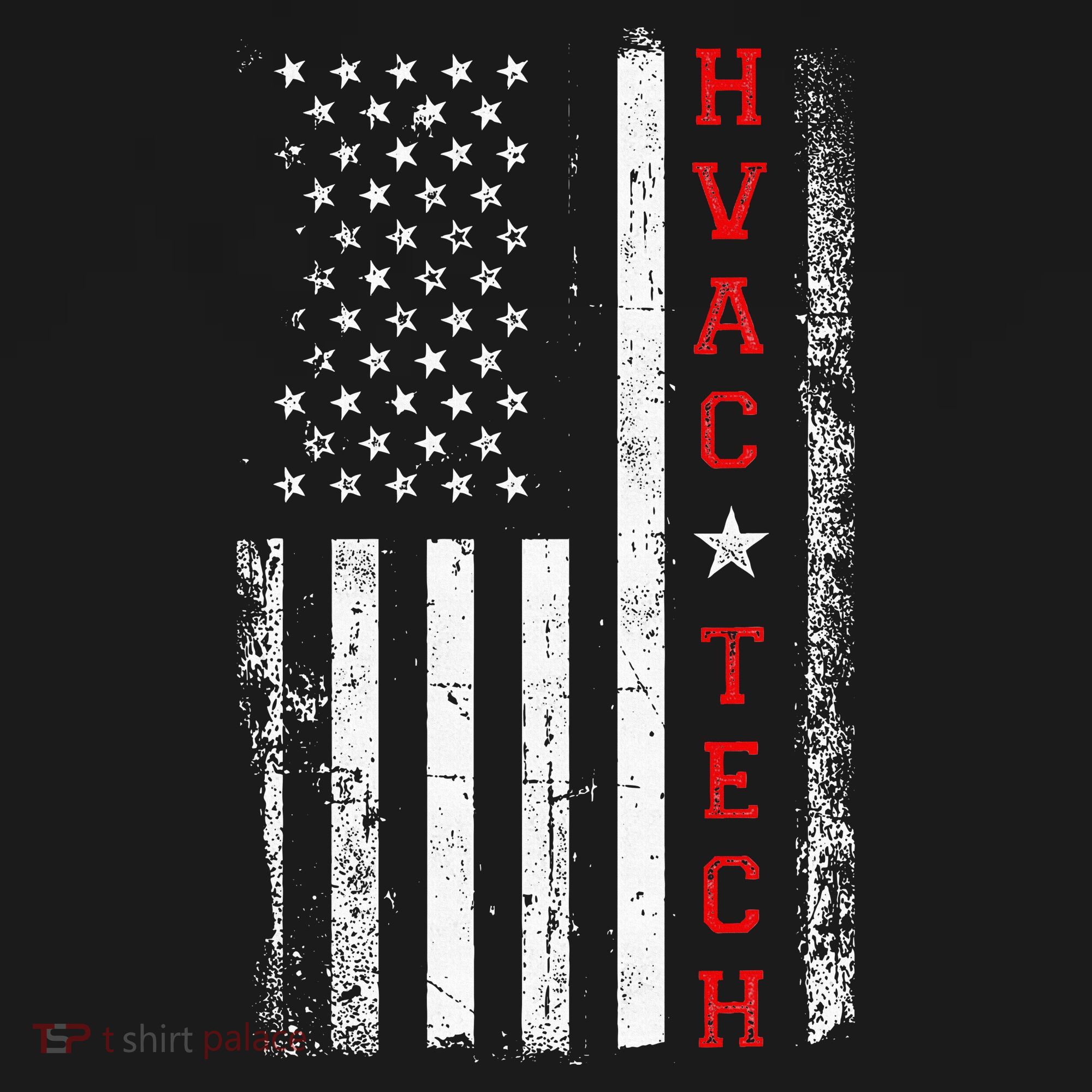 Hvac Technician Tech American Flag Vintage Hvac Technician T-Shirt