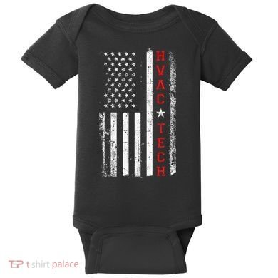 Hvac Technician Tech American Flag Vintage Hvac Technician Baby Bodysuit