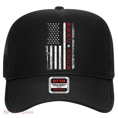 Hvac Technician Tech American Flag Vintage Hvac Technician Hat