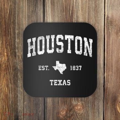 Houston Texas Tx Vintage Sports Design Coaster