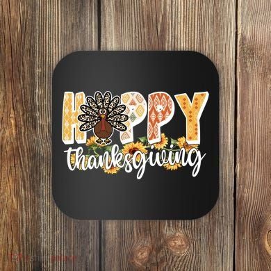 Happy Thanksgiving Turkey Cute Holiday Coaster