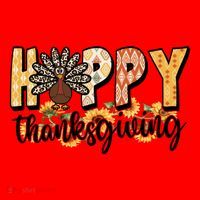 Happy Thanksgiving Turkey Cute Holiday Santa Hat thumb 1