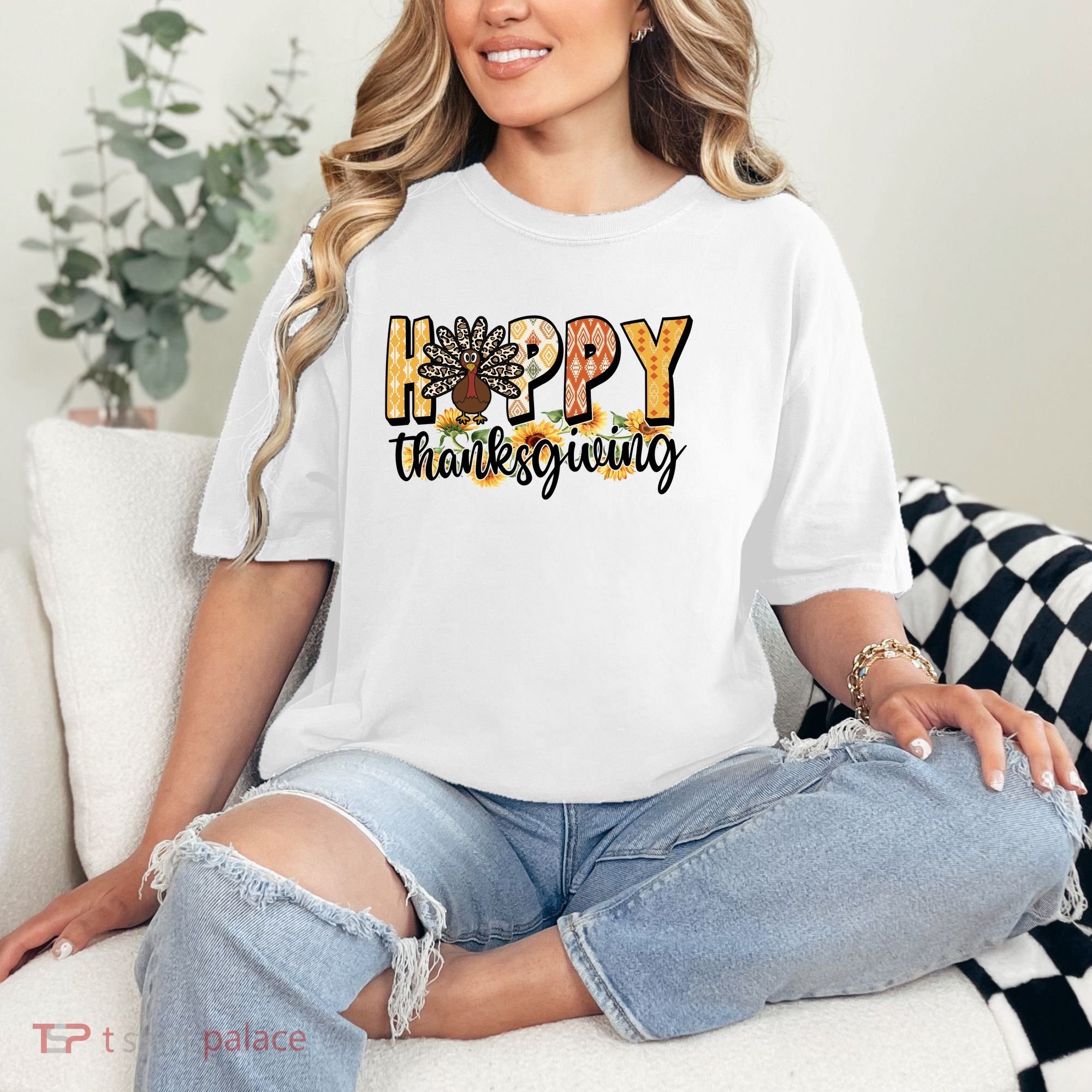 Happy Thanksgiving Turkey Cute Holiday Comfort Colors T-Shirt