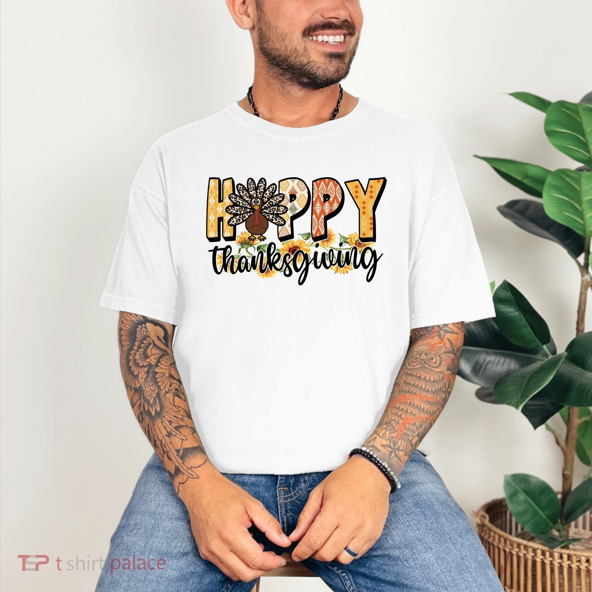 Happy Thanksgiving Turkey Cute Holiday Comfort Colors T-Shirt