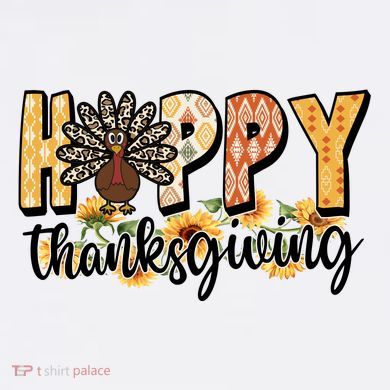 Happy Thanksgiving Turkey Cute Holiday Comfort Colors T-Shirt
