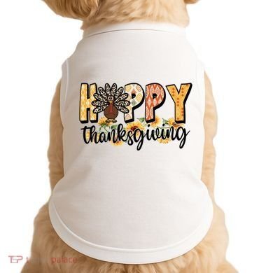 Happy Thanksgiving Turkey Cute Holiday Doggie Tank