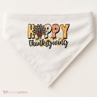 Happy Thanksgiving Turkey Cute Holiday USA-Made Doggie Bandana thumb 0