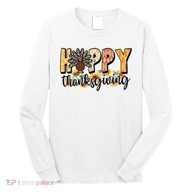 Happy Thanksgiving Turkey Cute Holiday Long Sleeve Shirt