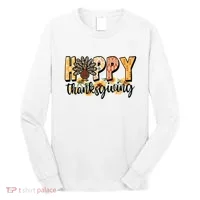 Happy Thanksgiving Turkey Cute Holiday Long Sleeve Shirt thumb 0