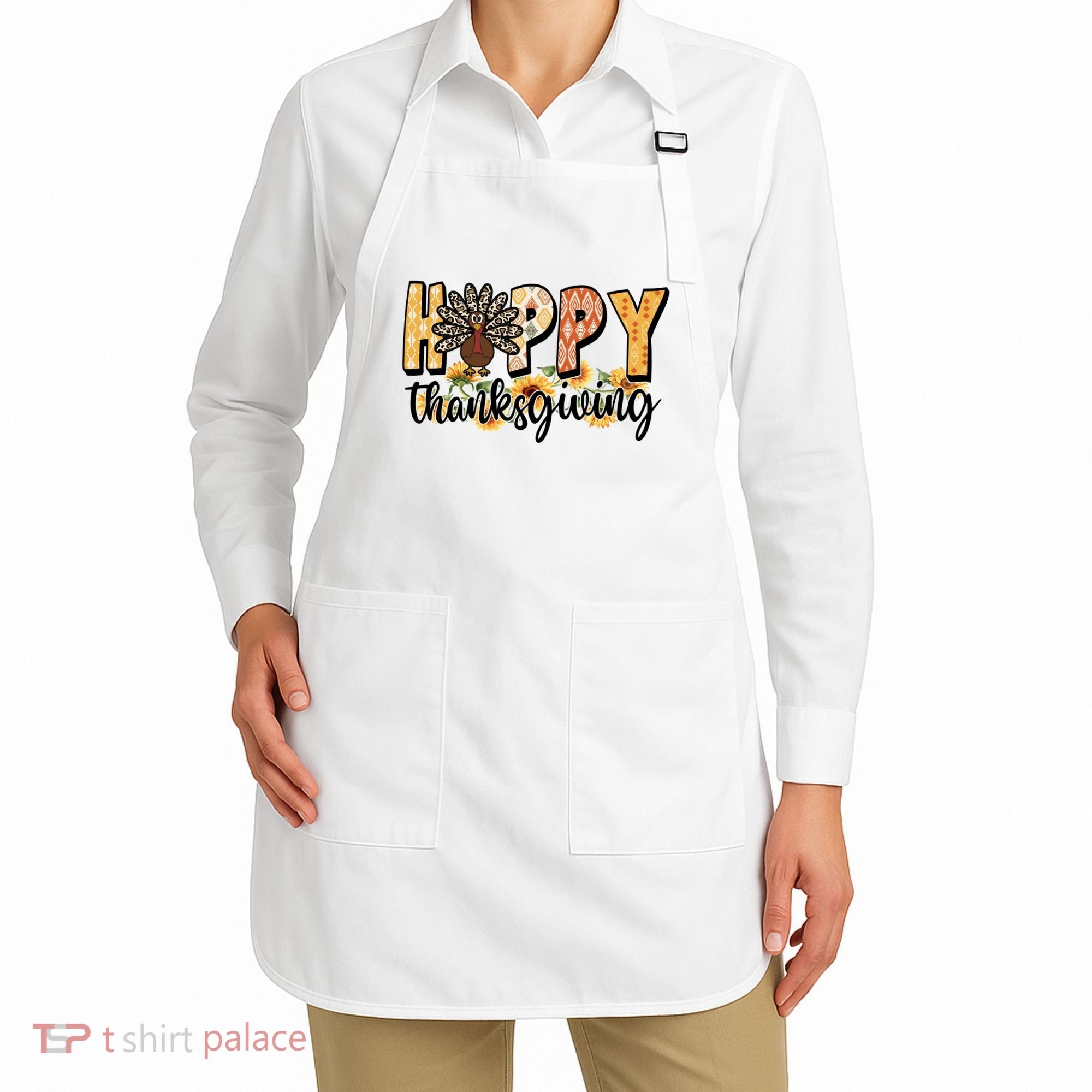 Happy Thanksgiving Turkey Cute Holiday Apron