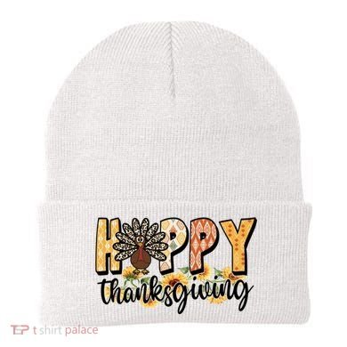 Happy Thanksgiving Turkey Cute Holiday Beanie