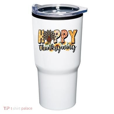 Happy Thanksgiving Turkey Cute Holiday Tumbler