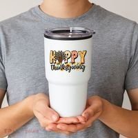 Happy Thanksgiving Turkey Cute Holiday Tumbler thumb 2