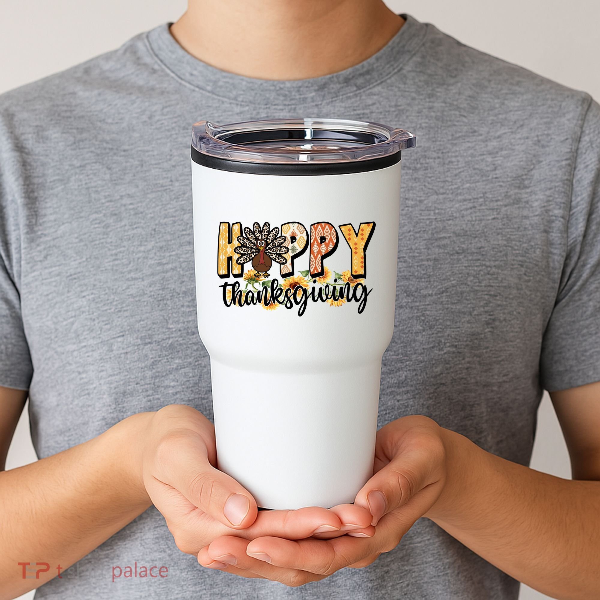 Happy Thanksgiving Turkey Cute Holiday Tumbler