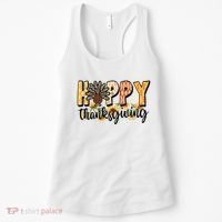 Happy Thanksgiving Turkey Cute Holiday Women's Tank Top thumb 0