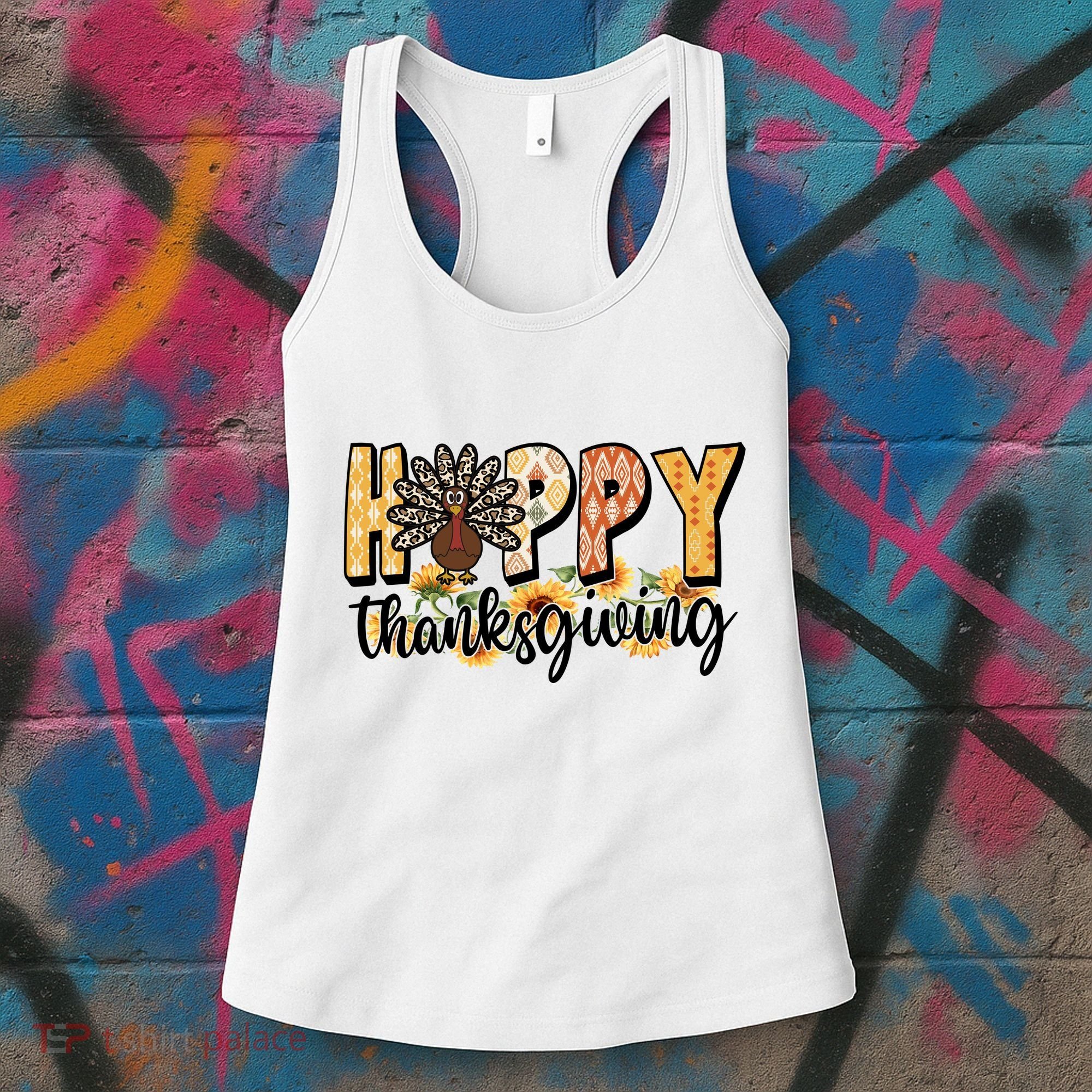 Happy Thanksgiving Turkey Cute Holiday Women's Tank Top