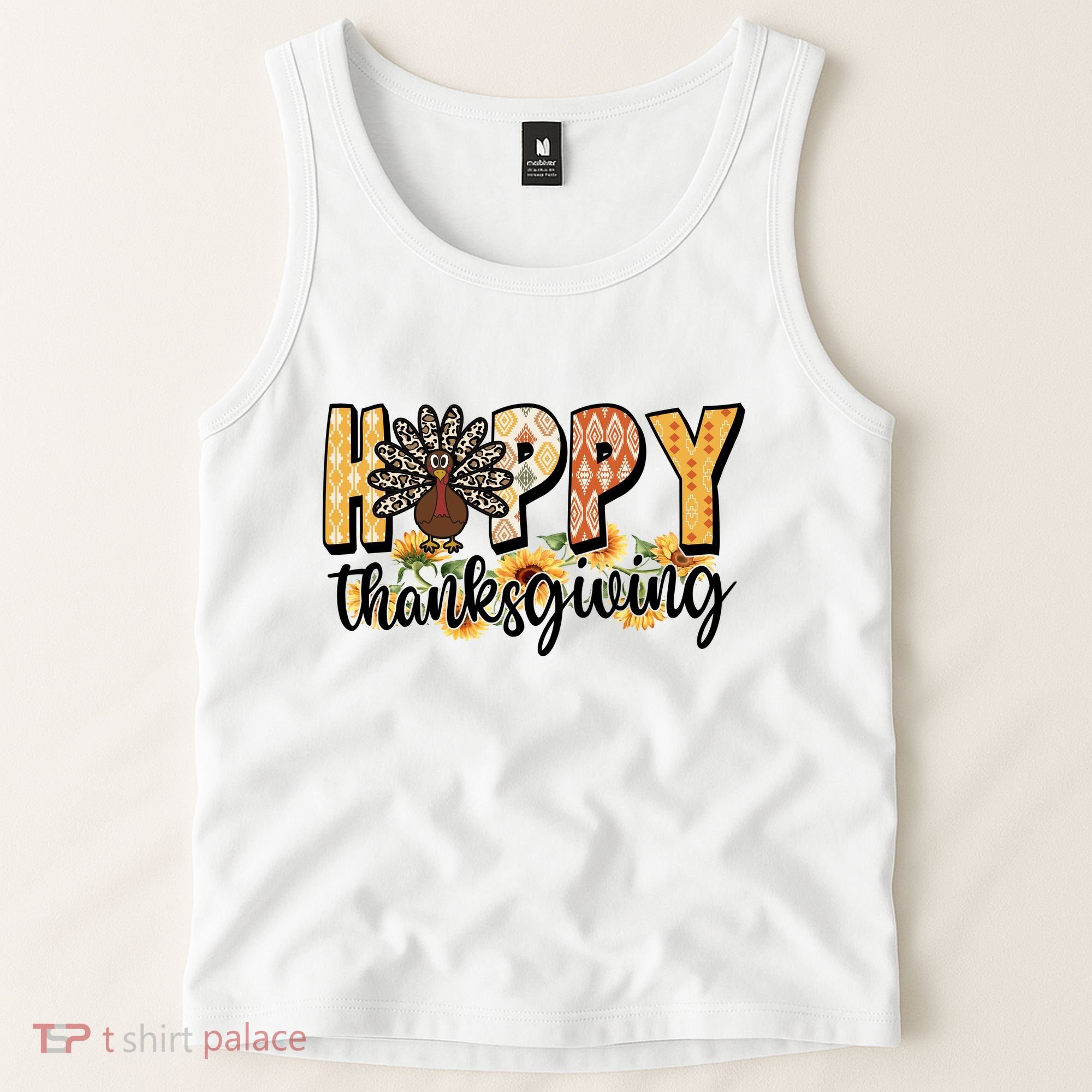 Happy Thanksgiving Turkey Cute Holiday Tank Top